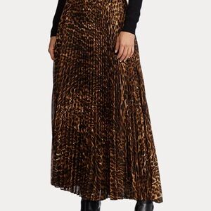 Ralph Lauren Brown and Black Leopard Print Skirt Sz 10P